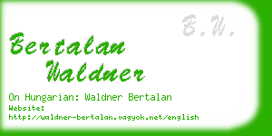 bertalan waldner business card